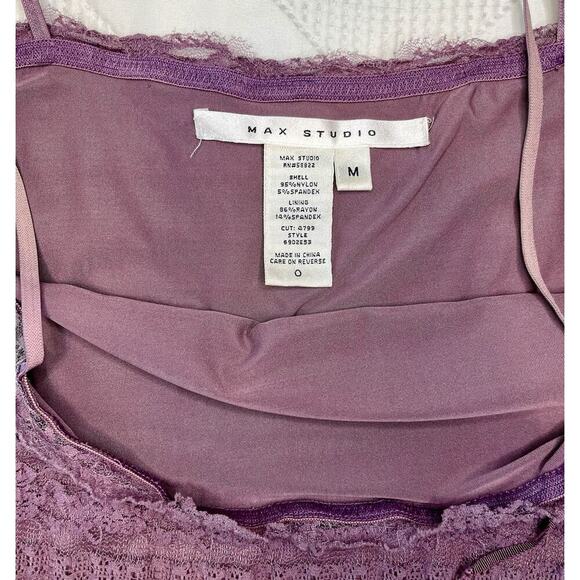 Max Studio Women’s Lace Midi Dress Size M – Mauve Lavender – Boho Romantic Style - Picture 2 of 6